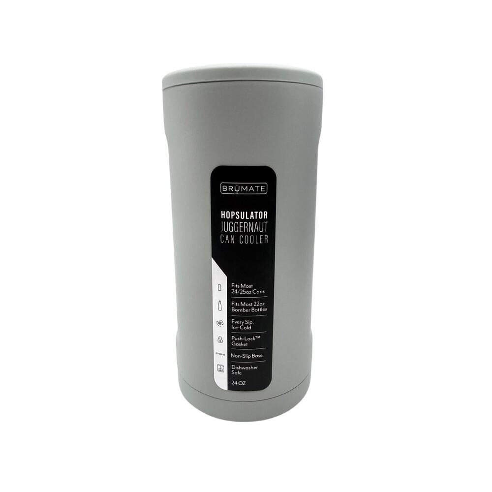BrüMate Hopsulator Juggernaut Matte Gray Can Cooler fits 24oz / 25oz Cans